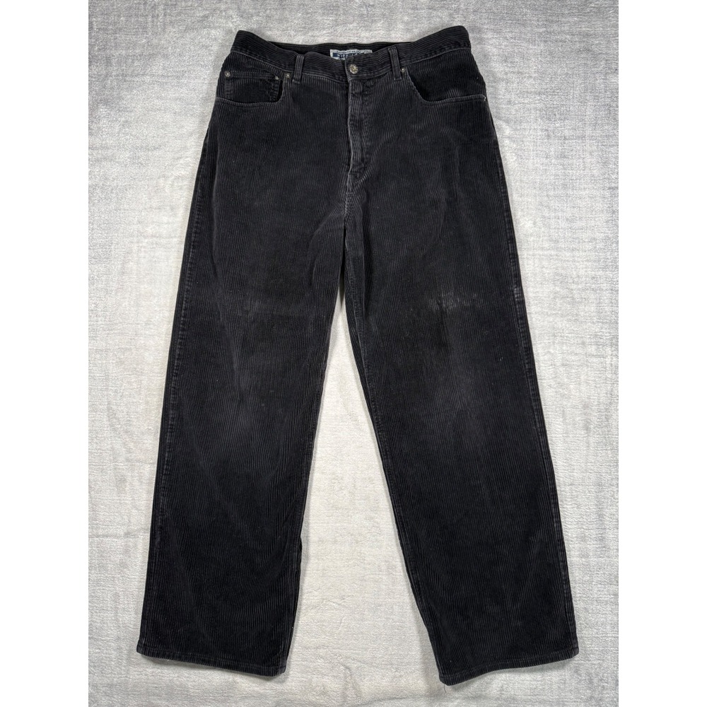 Brody Jeans Pants Mens 34 Black Vintage Y2K Corduroy Wide Leg Baggy Skater